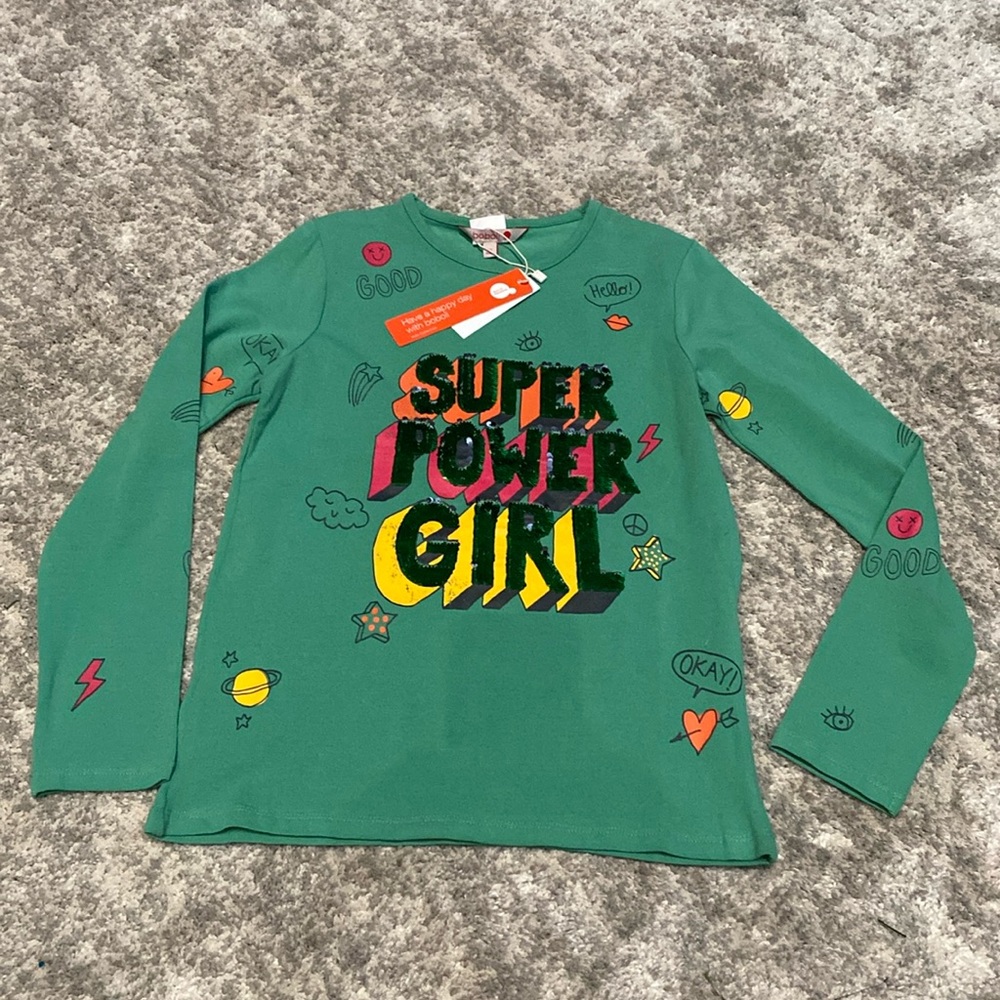 Boboli girls shirt, size 12, green